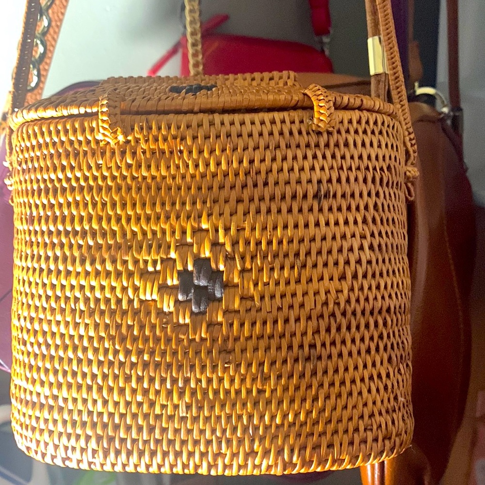 Handmade mini basket weave crossbody
